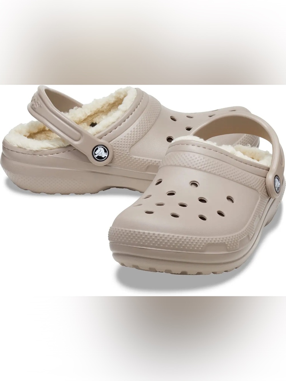 CROCS - Classic Fuzz Lined Clog in Mushroom/Bone